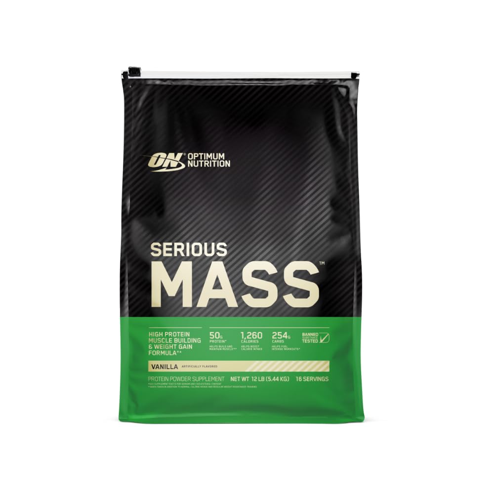 Optimum Nutrition Serious Mass Weight Gainer Protein Powder, Chocolate, 6LB