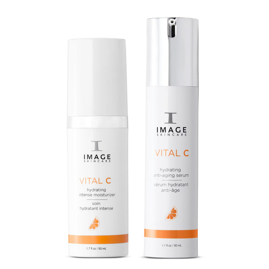 VITAL C Intense Hydration Bundle for Dry Skin, with VITAL C Hydrating Intense Moisturizer Face Lotion and Hydrating Face Serum, by IMAGE Skincare