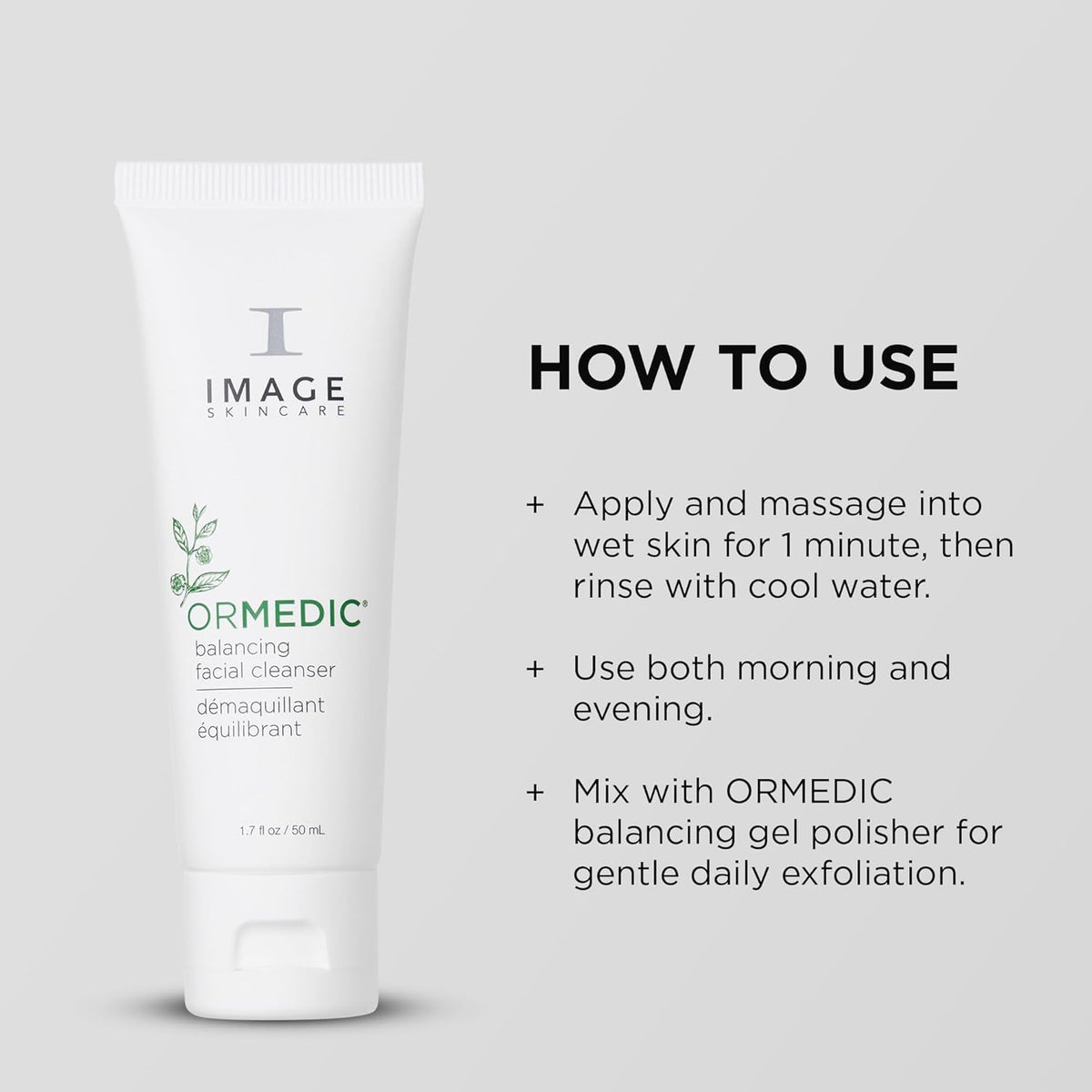 IMAGE Skincare, ORMEDIC pH Balancing Facial Cleanser, Mild Foaming and Hydrating Face Wash with Aloe Vera, 1.7 fl oz