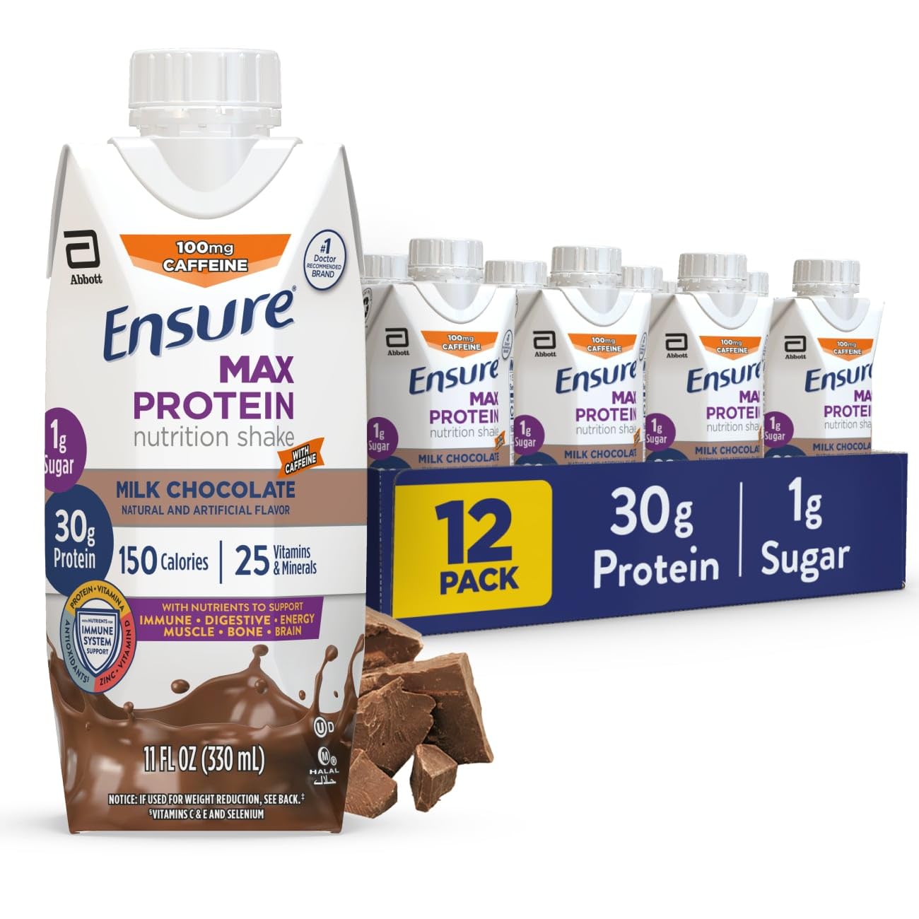 Ensure Max Protein Cherry Cheesecake Shake, 30g High Protein, 12 Pack