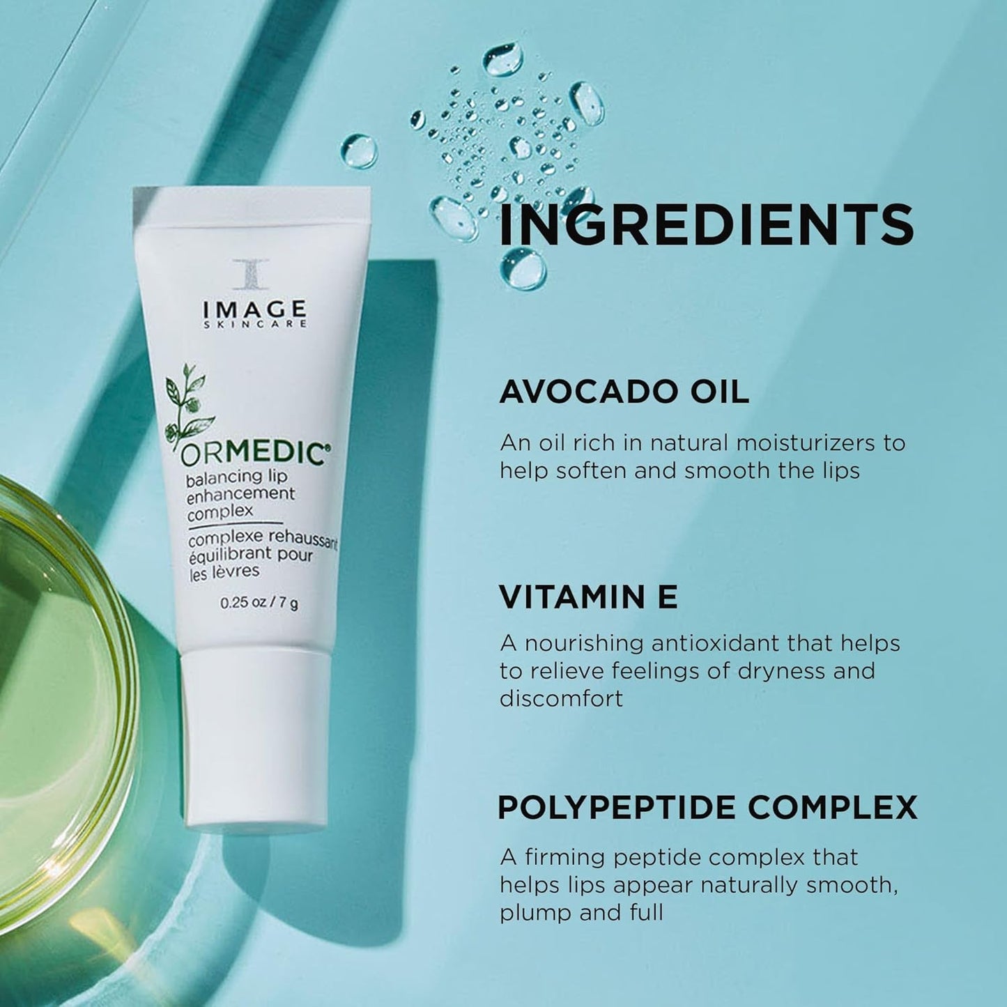 IMAGE Skincare ORMEDIC pH Balancing Lip Enhancement Complex with Avocado Oil & Vitamin E for Deep Hydration