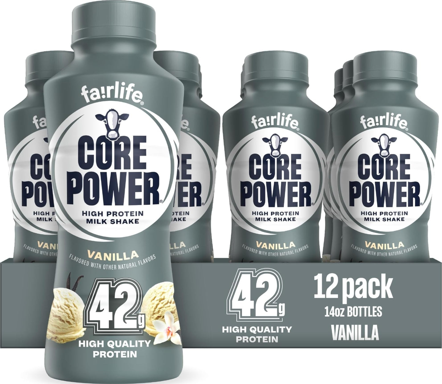 Core Power Elite High Protein Shake, Strawberry, 42g Bottle, 14oz, 12 Pack