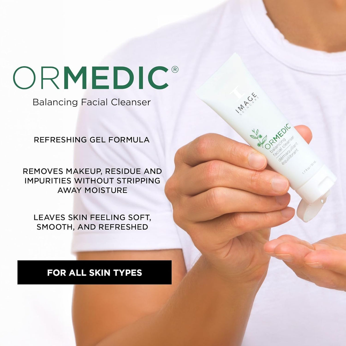 IMAGE Skincare, ORMEDIC pH Balancing Facial Cleanser, Mild Foaming and Hydrating Face Wash with Aloe Vera, 1.7 fl oz