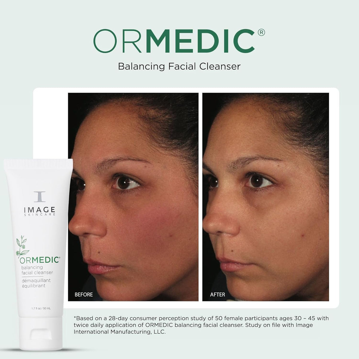 IMAGE Skincare, ORMEDIC pH Balancing Facial Cleanser, Mild Foaming and Hydrating Face Wash with Aloe Vera, 1.7 fl oz