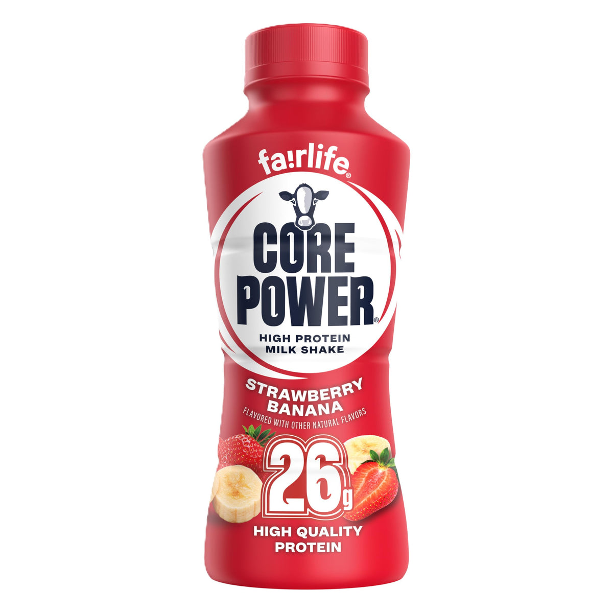 Core Power Protein Shake, Strawberry Banana, 26g Bottle, 14oz, 12 Pack