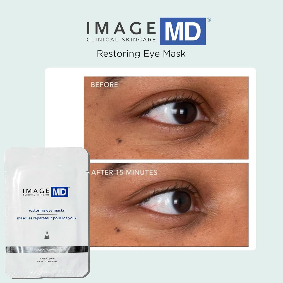 IMAGE Skincare, IMAGE MD Restoring Eye Masks, Hydrating Hydro-Gel Under Eye Masks, 3x Hyaluronic Acid Visibly Firms and Hydrates
