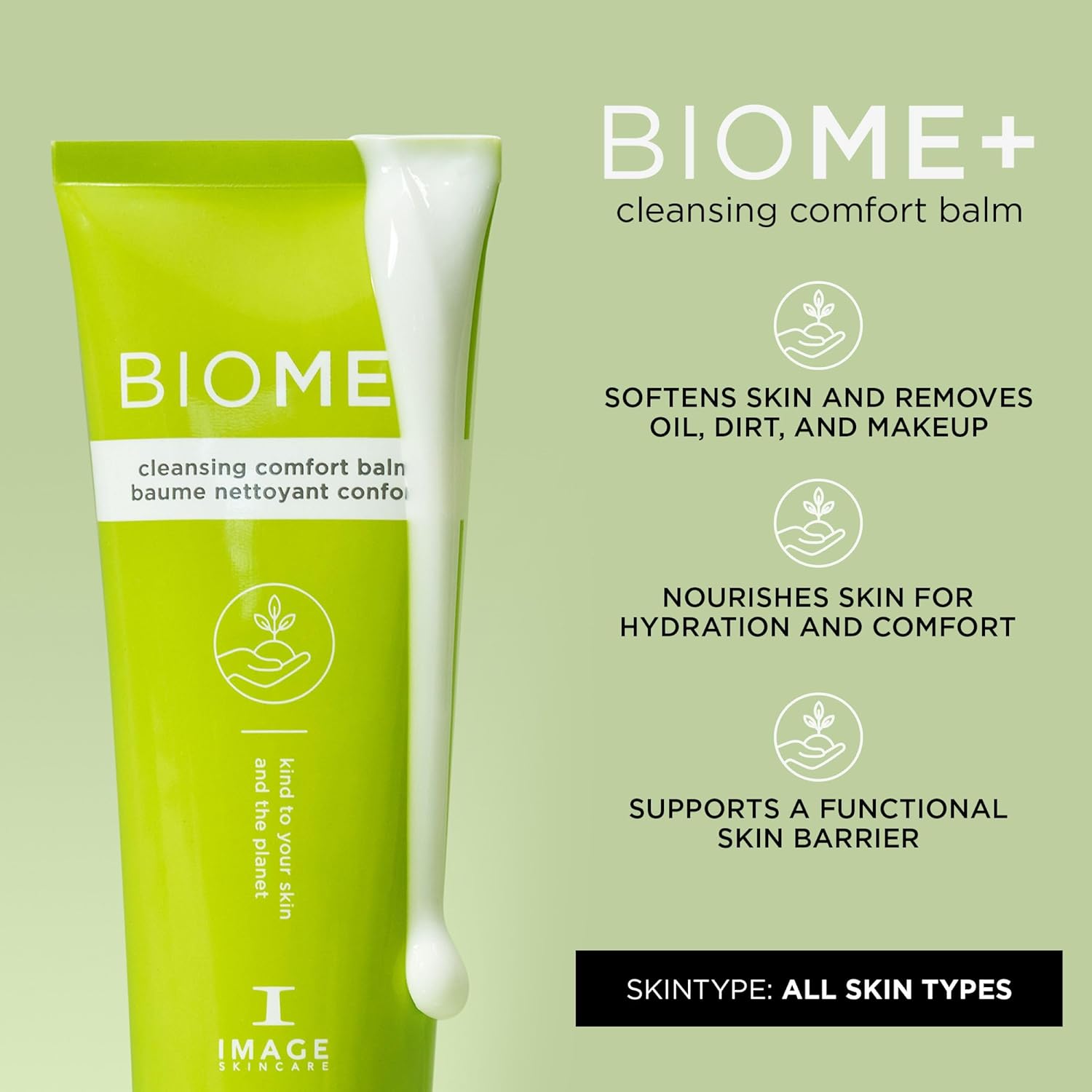 IMAGE Skincare BIOME+ Cleansing Comfort Balm, Microbiome Friendly Gentle Cleanser, Reduces Moisture Loss