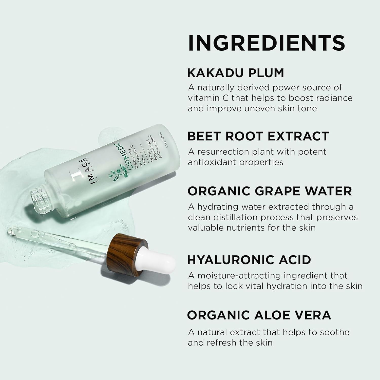 IMAGE Skincare, ORMEDIC Balancing Antioxidant Serum, Hydrates & Soothes Skin with Organic Aloe Vera, Vitamin C, & Botanical Extracts, 1 fl oz