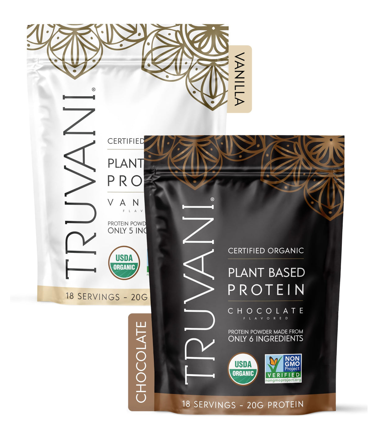 Truvani Organic Plant Based Protein Powder | Vanilla | 18 Servings