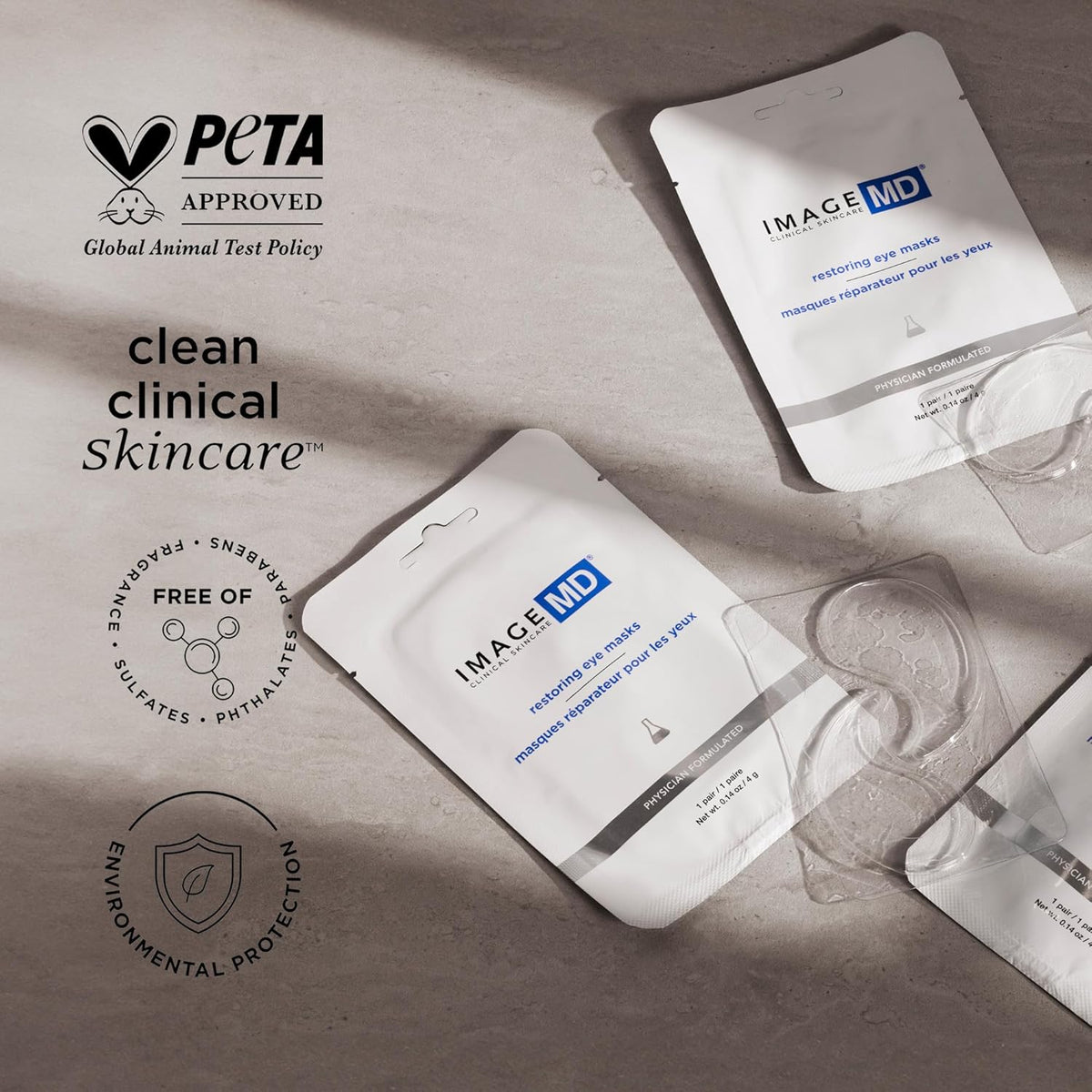 IMAGE Skincare, IMAGE MD Restoring Eye Masks, Hydrating Hydro-Gel Under Eye Masks, 3x Hyaluronic Acid Visibly Firms and Hydrates