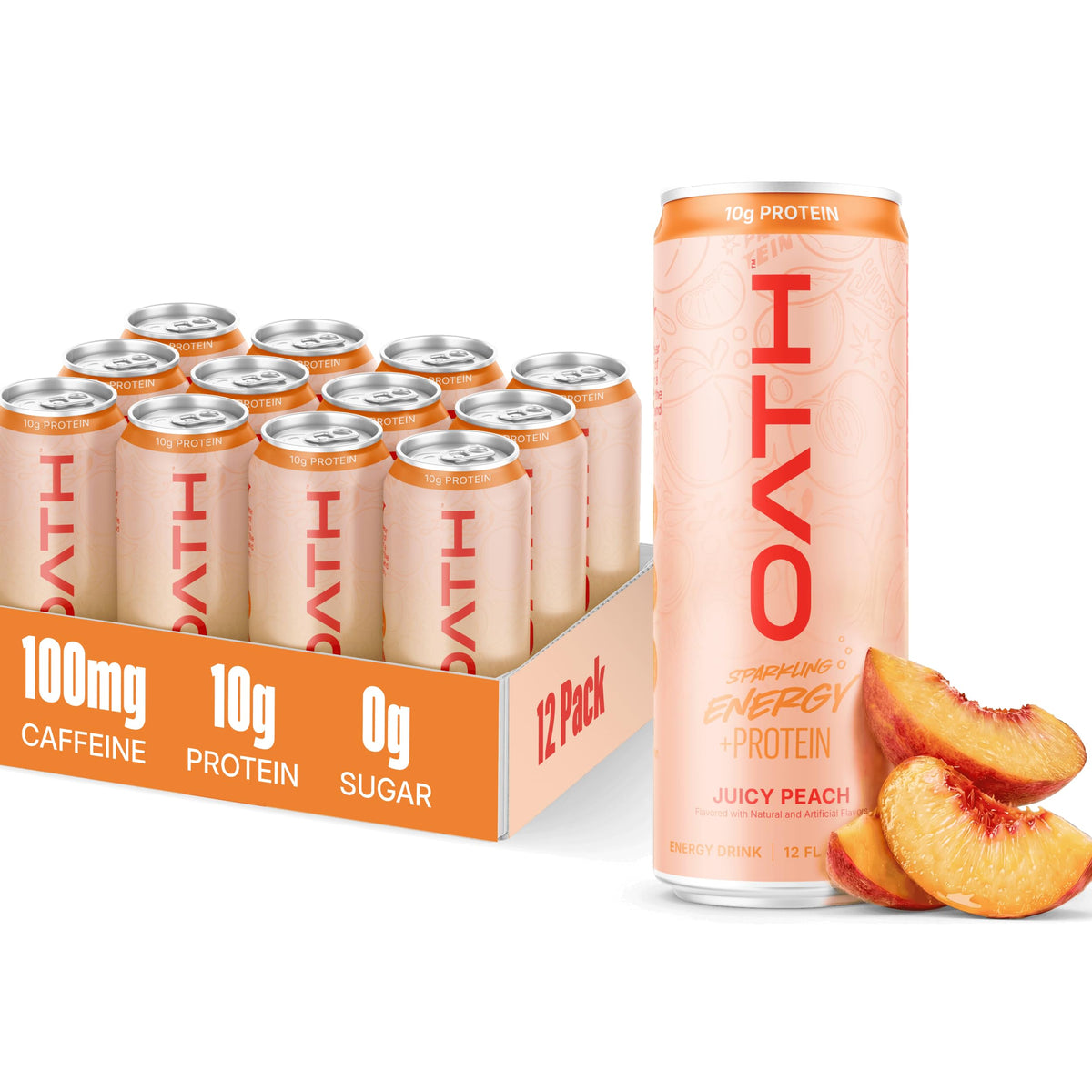Oath Nutrition Sparkling Energy + Protein Drink, Wild Berry Flavored, Sugar-Free Energy Drink with 10g of Complete Protein, 100mg of Natural Caffeine, 12 Ounces (12 Pack)