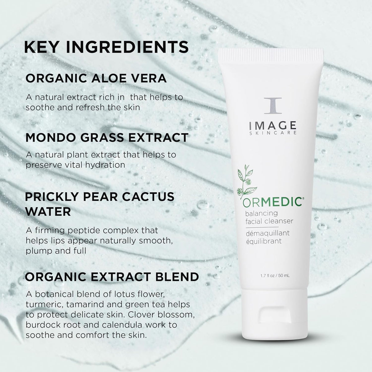IMAGE Skincare, ORMEDIC pH Balancing Facial Cleanser, Mild Foaming and Hydrating Face Wash with Aloe Vera, 1.7 fl oz