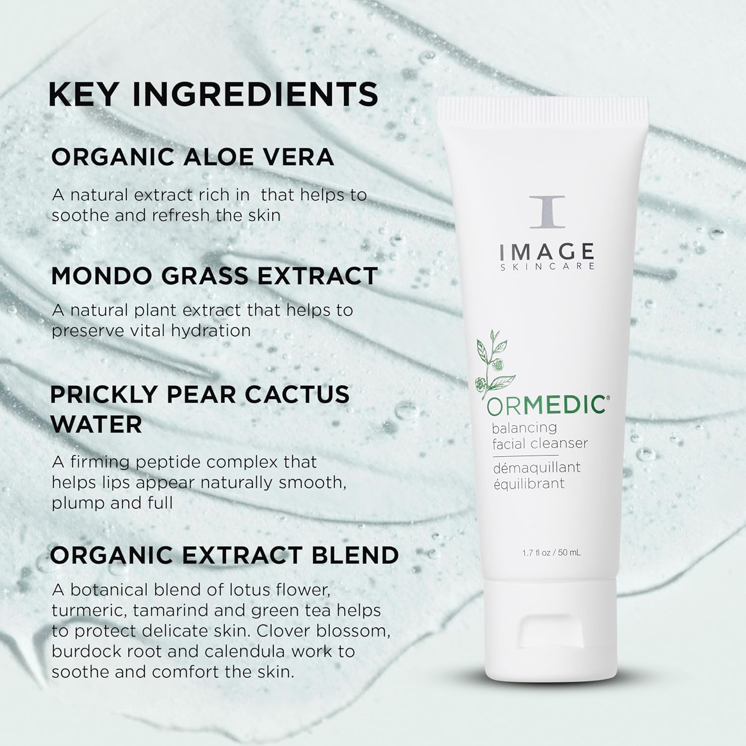 IMAGE Skincare, ORMEDIC pH Balancing Facial Cleanser, Mild Foaming and Hydrating Face Wash with Aloe Vera, 1.7 fl oz