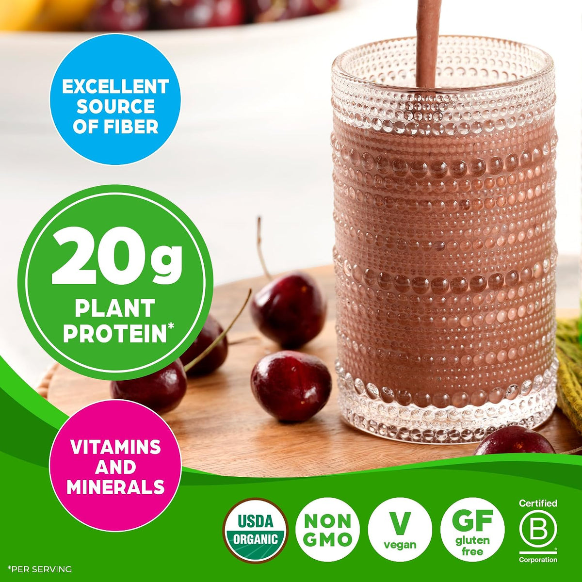 Orgain Organic 20g Meal Protein Powder, Vegan, Chocolate Fudge, 2.01 lb