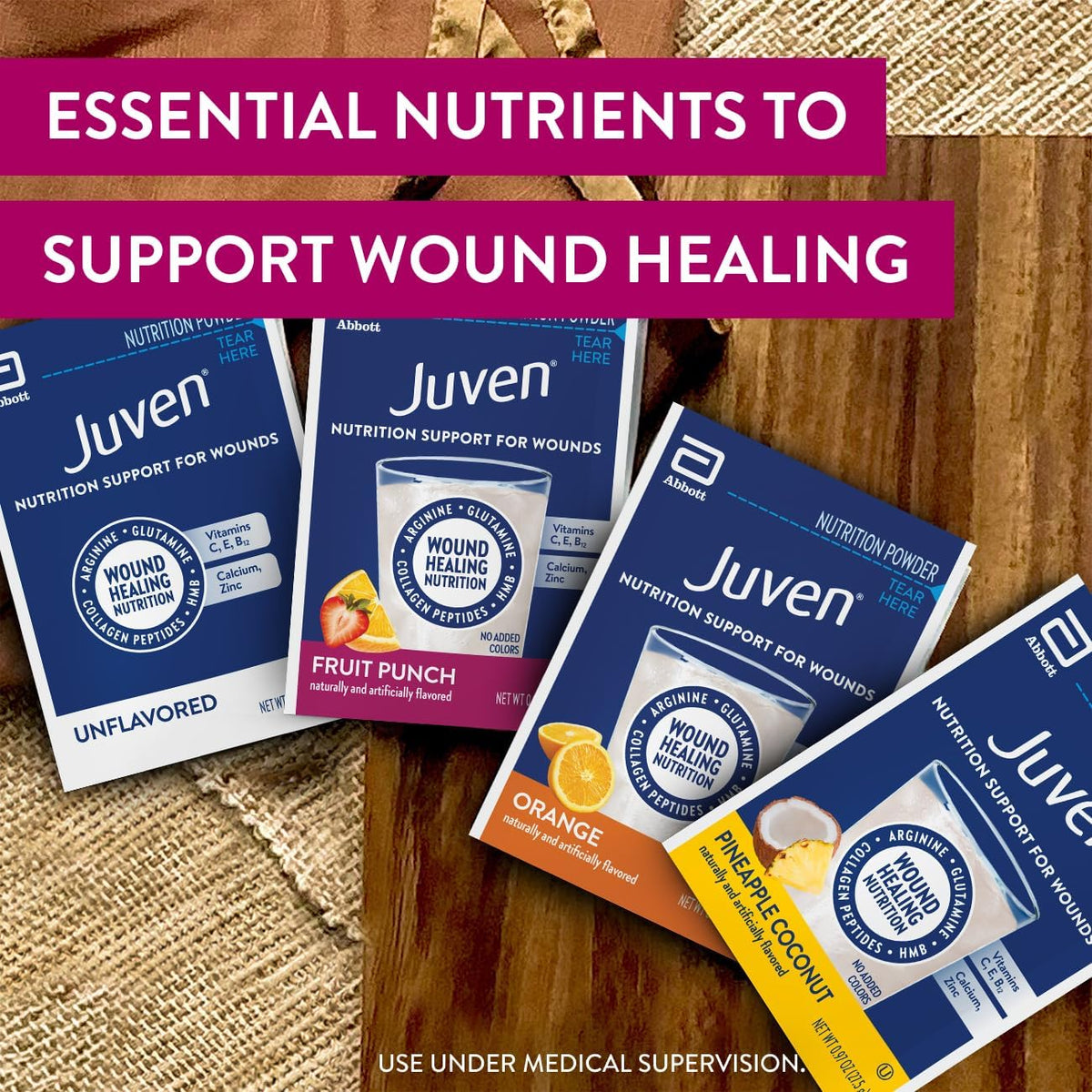 Juven Nutrition Support for Wound Healing, Unflavored, 30ct